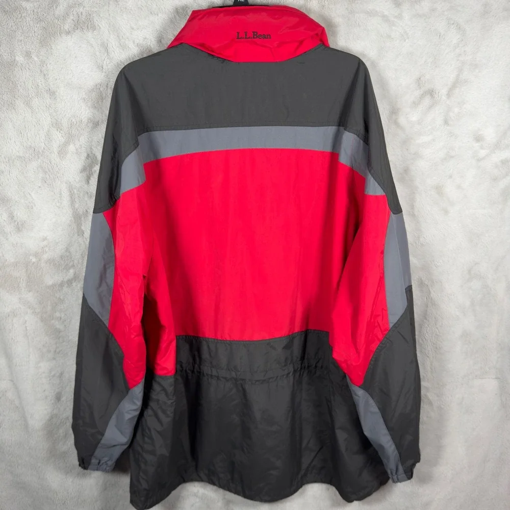 Vintage LL Bean Men's Tall Extra Large Red Grey Color Block Ski Insulated Jacket